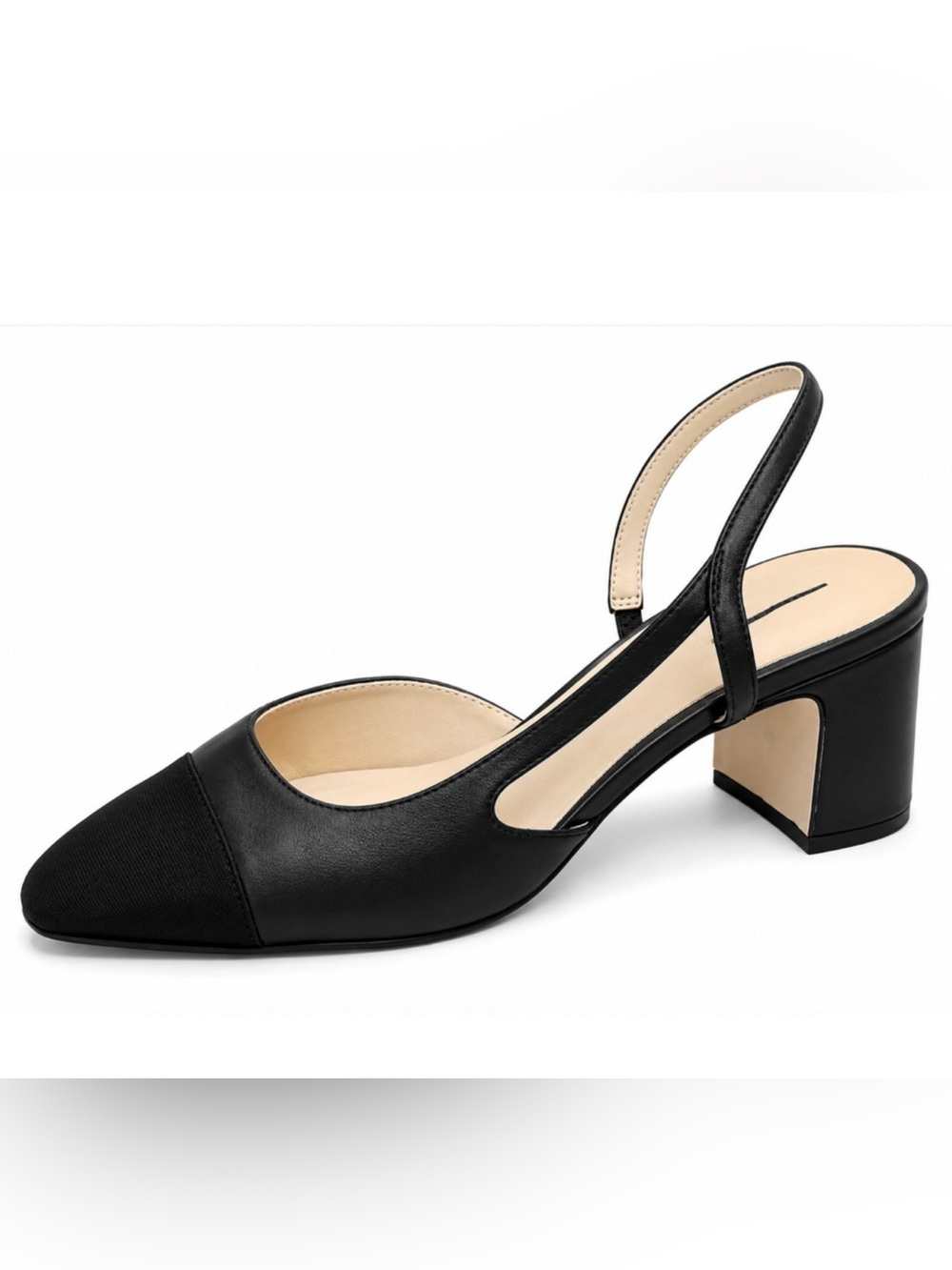 Ann Taylor Black Slingback Block Heel Pumps